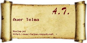Auer Telma névjegykártya